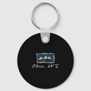 Porte-clés Vintage Eden Utah Hiver Ski Amusant