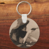 Porte-clés Vintage fille de vache (Recto)