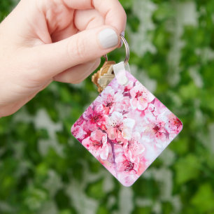 Porte-clés Vintage Fleur Pétale Rose Douce