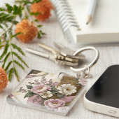 Porte-clés Vintage Floral - Acrylic Keychain (Devant Droit)