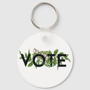 Porte-clés Vintage Floral Élégant Féminin Allez Voter