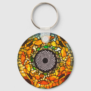 Porte-clés Vintage floral en verre tendu