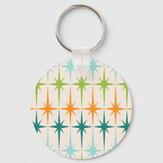 Porte-clés Vintage Geometric Starbursts Button Keychain (Recto)