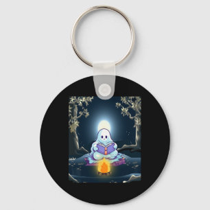 Porte-clés Vintage Ghost Book Reading Camping Forêt Hallowee
