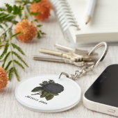 Porte-clés Vintage gothique noir Rose (Devant droit)