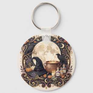 Porte-clés Vintage gothique sorcière Halloween Magique