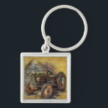 Porte-clés Vintage Green Tractor Rustic<br><div class="desc">Vintage</div>