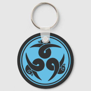 Porte-clés Vintage gris bleu trois oies Japon lun oriental