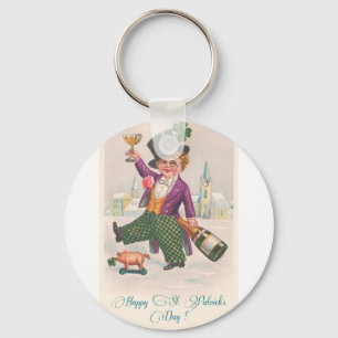 Porte-clés Vintage Happy Jour de la Saint Patrick Shamrock Ch