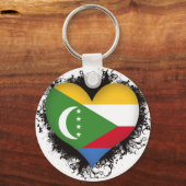 Porte-clés Vintage I Love Comoros (Recto)