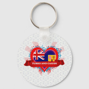 Porte-clés Vintage I Love Turks And Caicos