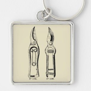 Porte-clés VINTAGE ILLUSTRATION Gardening Tools Pruners K