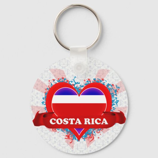 Porte-clés Vintage J'aime Costa Rica (Recto)