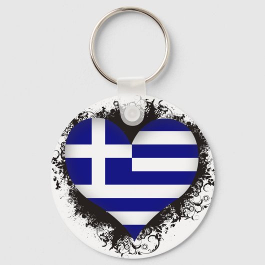 Porte-clés Vintage J'aime la Grèce (Recto)