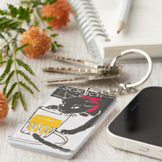 Porte-clés Vintage Japanese Beer Cat Art Goyo Retro
