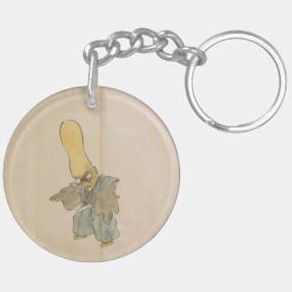 Porte-clés Vintage Japonais à tête large Yokai Swordsman