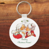 Porte-clés Vintage Kissing Père Noël (Recto)