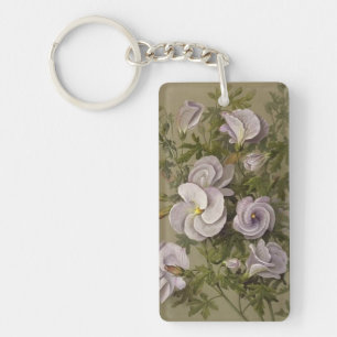 Porte-clés Vintage Lilac Hibiscus Purple Fleurs Florales