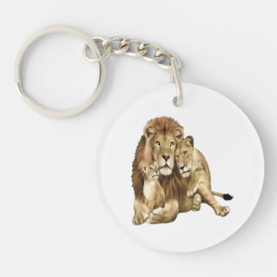 Porte-clés Vintage Lion Family Art Wildlife
