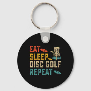 Porte-clés Vintage Manger Dormir Disc Golf Répéter Joueur Gol