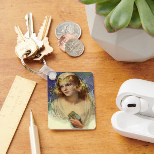 Porte-clés Vintage mariée tenant une Bible, Mariage religieux