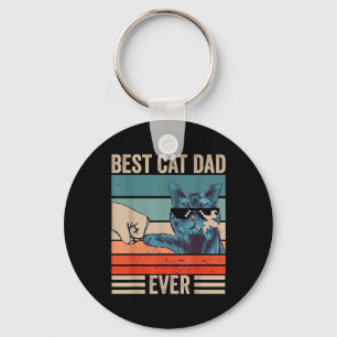 Porte-clés Vintage Meilleur Chat Papa Jamais Bump Poing Fête