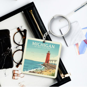 Porte-clés Vintage Michigan