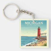 Porte-clés Vintage Michigan (Devant)