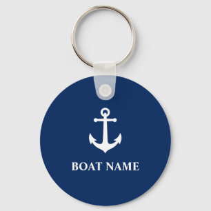 Porte-clés Vintage Nautical Anchor with Your Boat Name
