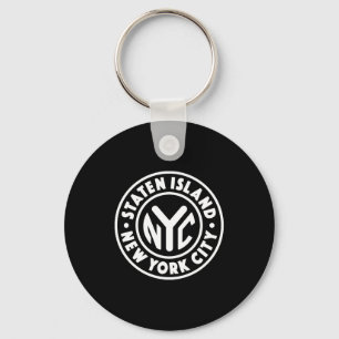 Porte-clés Vintage New York City Circle Staten Island Blanc