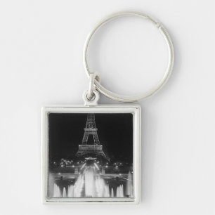 Porte-clés Vintage Paris Fontains Tour Eiffel nuit
