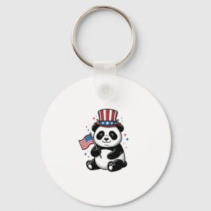 Porte-clés Vintage Patriote Panda Drapeau Chemise Design_1
