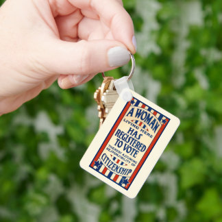 Porte-clés Vintage patriotique, une femme est inscrite sur le