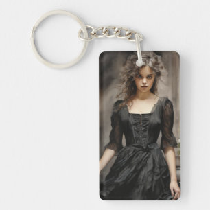 Porte-clés Vintage petite robe noire (LBD) Silhouette