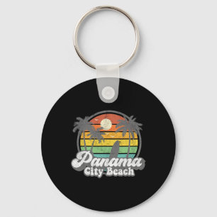 Porte-clés Vintage Plage de Panama City Floride Surf Rétro T-