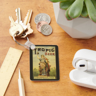 Porte-clés Vintage Product Label Art, Tropic Beer Gladiator