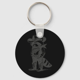 Porte-clés Vintage Raccoon Cowboy Cowgirl Panda Western
