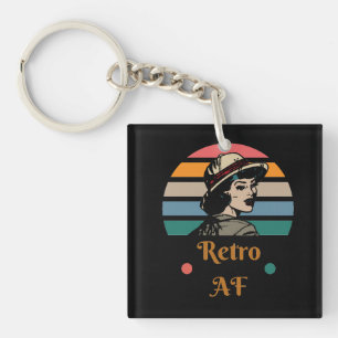 Porte-clés Vintage "Retro AF" Funky Rainbow