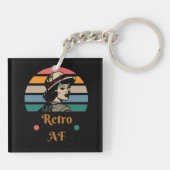 Porte-clés Vintage "Retro AF" Funky Rainbow (Dos)
