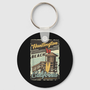 Porte-clés Vintage Retro Huntington Beach California Sunset S
