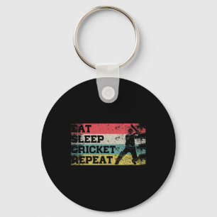 Porte-clés Vintage Rétro Manger Dormir Cricket Répéter Sport