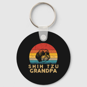 Porte-clés Vintage Retro Shih Tzu Grandpa Amoureux des chiens