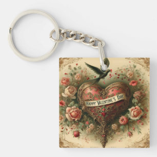 Porte-clés Vintage/rétro/Victorian Valentine's day heart