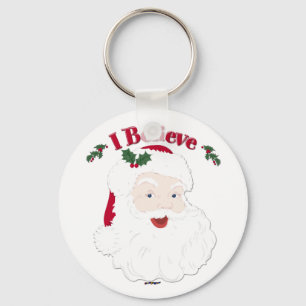 Porte-clés Vintage Santa I Believe Christmas