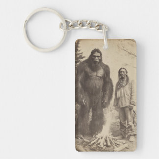 Porte-clés Vintage Sasquatch & Native American Photo Acrylic 