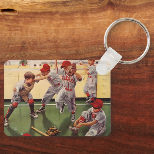 Porte-clés Vintage Sports Baseball Team, Boys Roughhousing