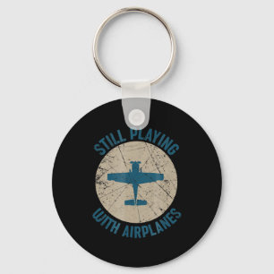 Porte-clés Vintage Toujours Jouer Avec Avions Pilote Cadeau