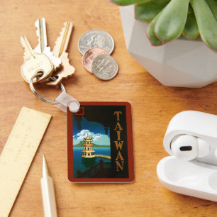 Porte-clés Vintage Travel Asie, Tour à étages de Pagode de Ta