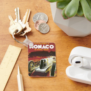 Porte-clés Vintage Travel Poster, Monaco Grand Prix Auto Race