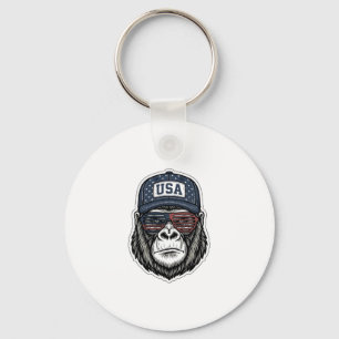 Porte-clés Vintage USA Lunettes de soleil Gorilla T-shirt pat